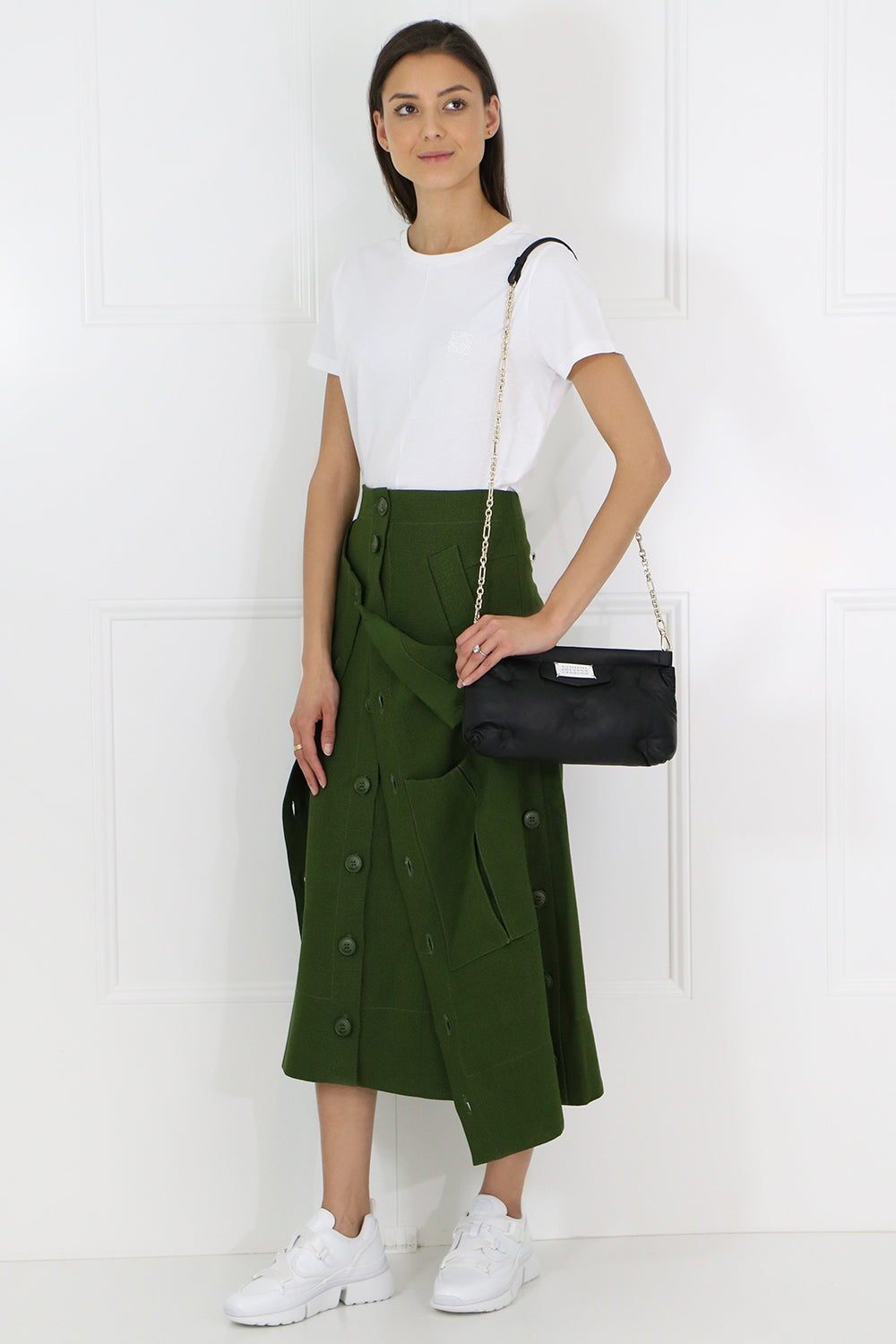 JACQUEMUS RTW MONCEAU BUTTONED SKIRT KHAKI