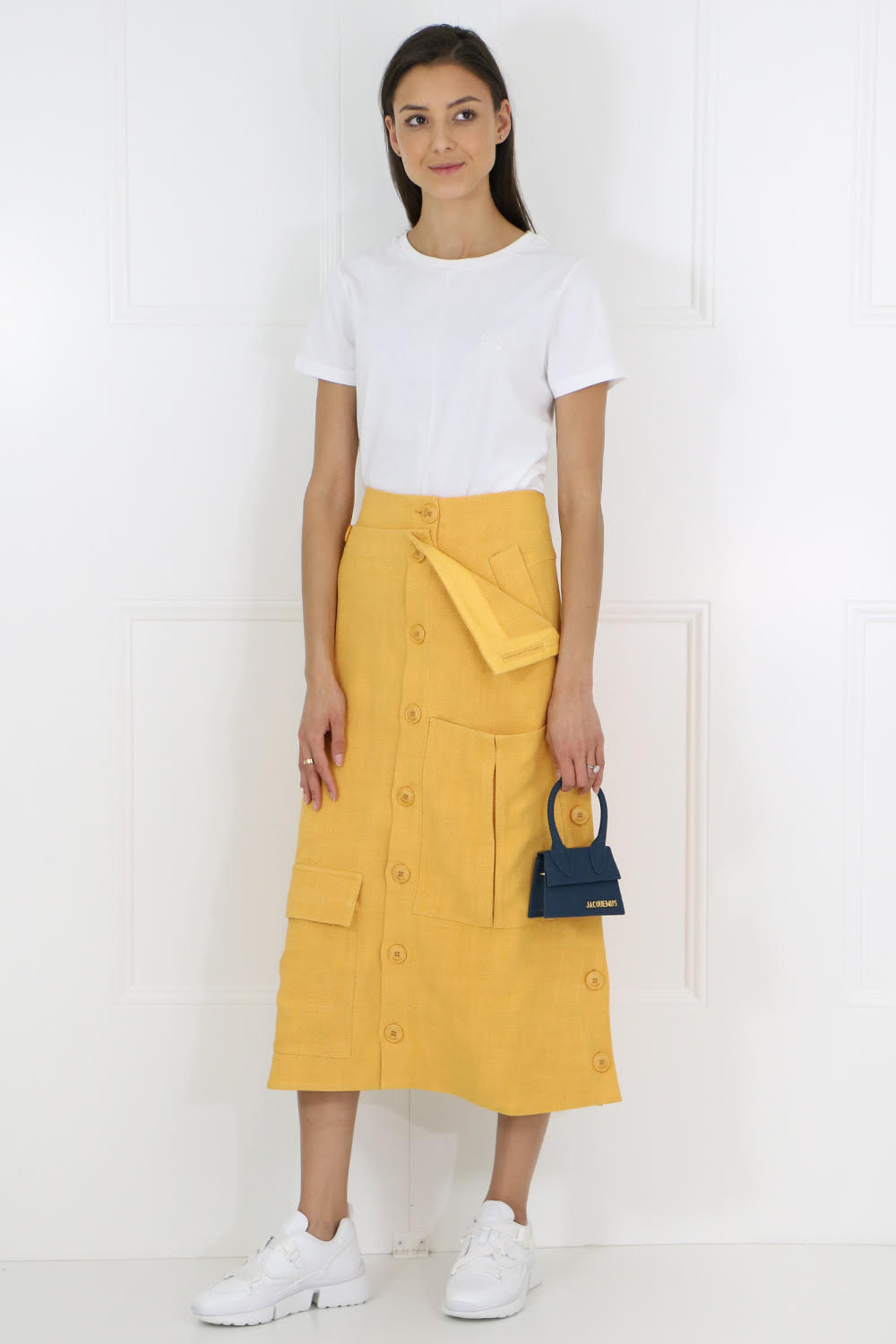 JACQUEMUS RTW MONCEAU BUTTONED SKIRT ORANGE