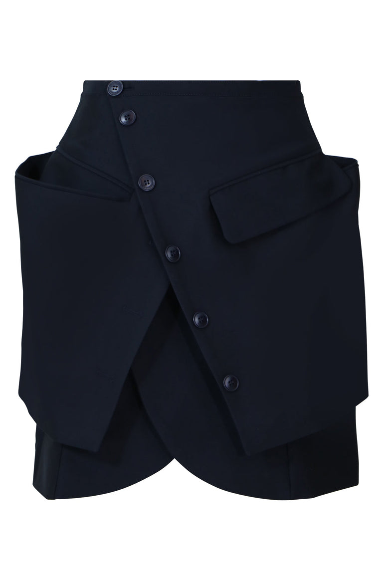 JACQUEMUS RTW MURANO MINI UTILITY SKIRT NAVY