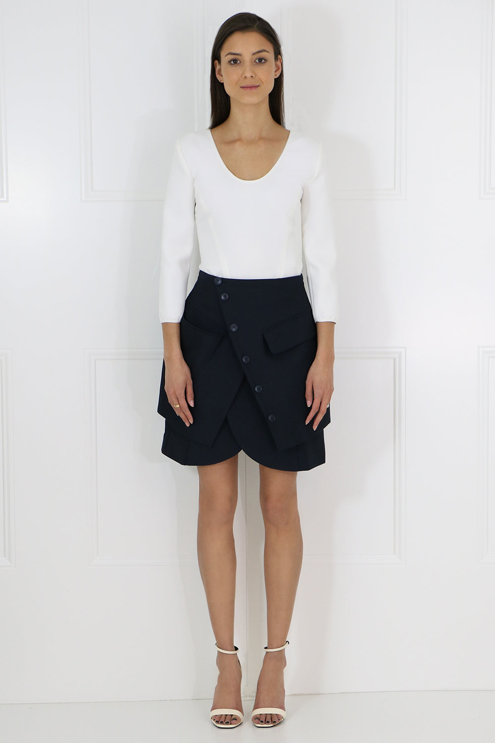 JACQUEMUS RTW MURANO MINI UTILITY SKIRT NAVY