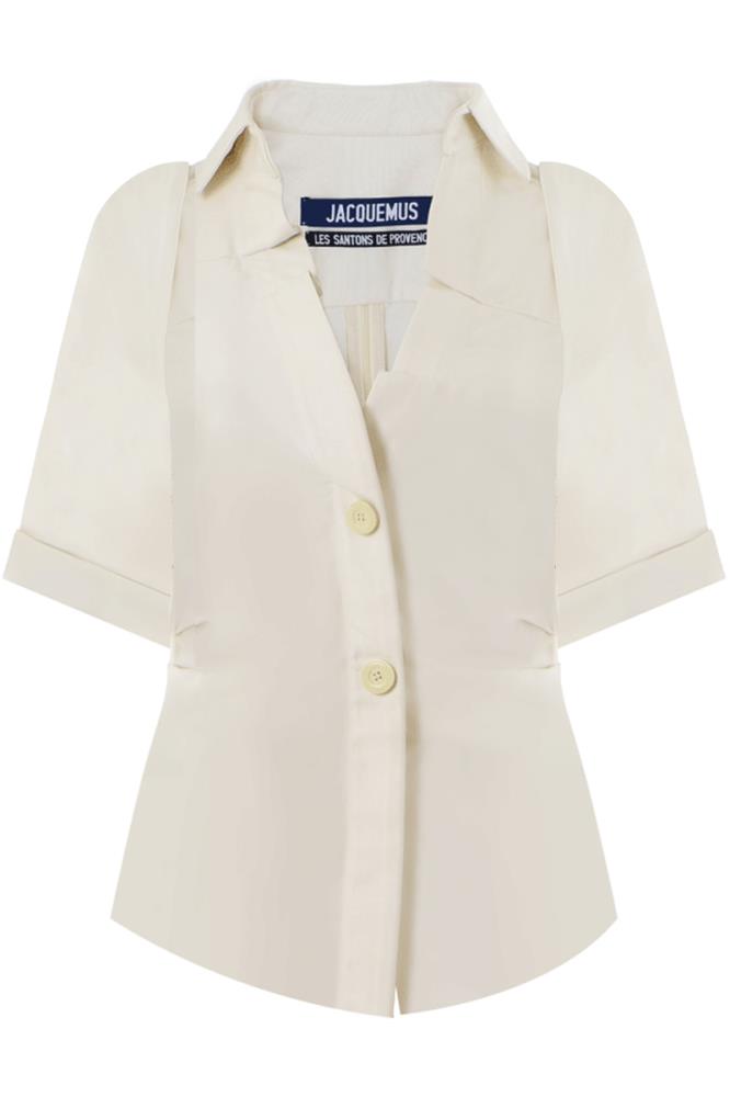 JACQUEMUS RTW BEIGE / FR34 PAPE TOP ECRU