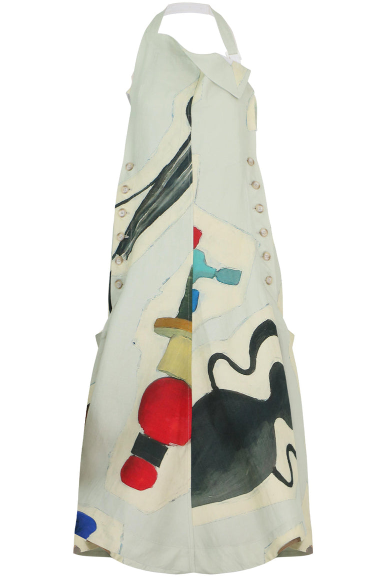 JACQUEMUS RTW TABLIER CERAMIC PRINT DRESS S/LESS MULTI
