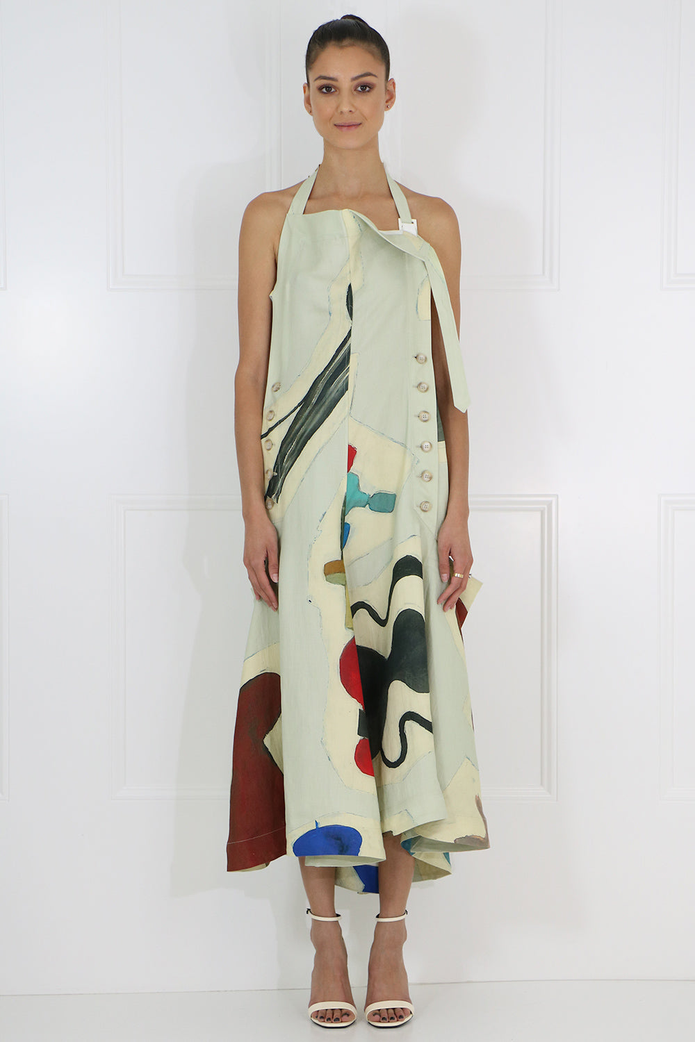 JACQUEMUS RTW TABLIER CERAMIC PRINT DRESS S/LESS MULTI