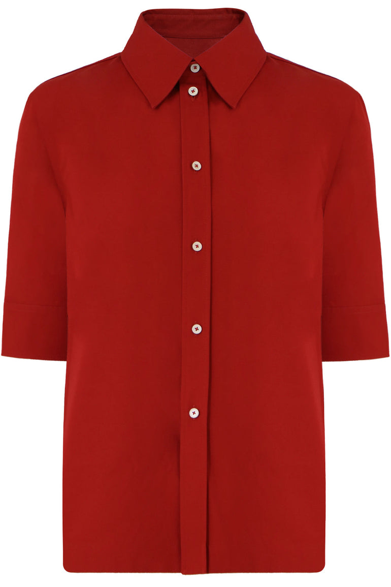 JIL SANDER RTW BUTTON UP SHIRT S/S DEEP RED