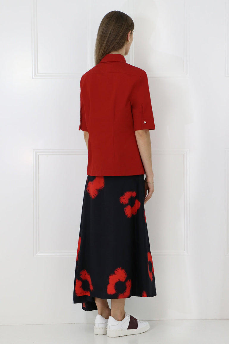 JIL SANDER RTW BUTTON UP SHIRT S/S DEEP RED