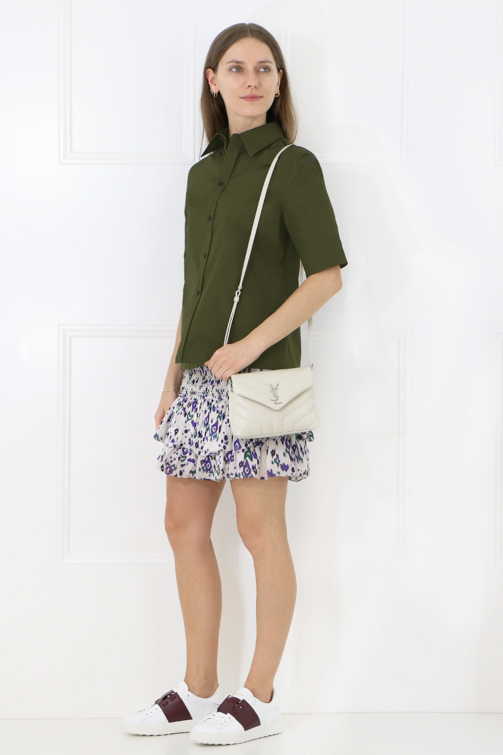 JIL SANDER RTW BUTTON UP SHIRT S/S FOREST GREEN