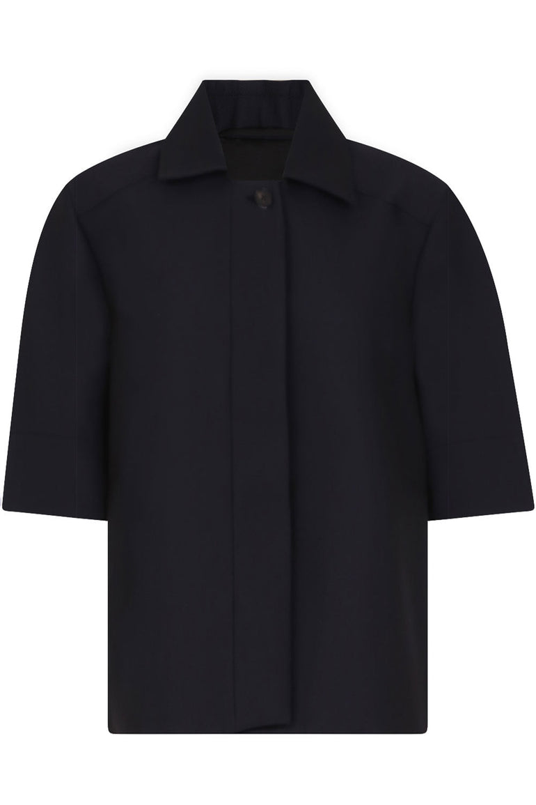 JIL SANDER RTW CROPPED SHIRT S/S NAVY