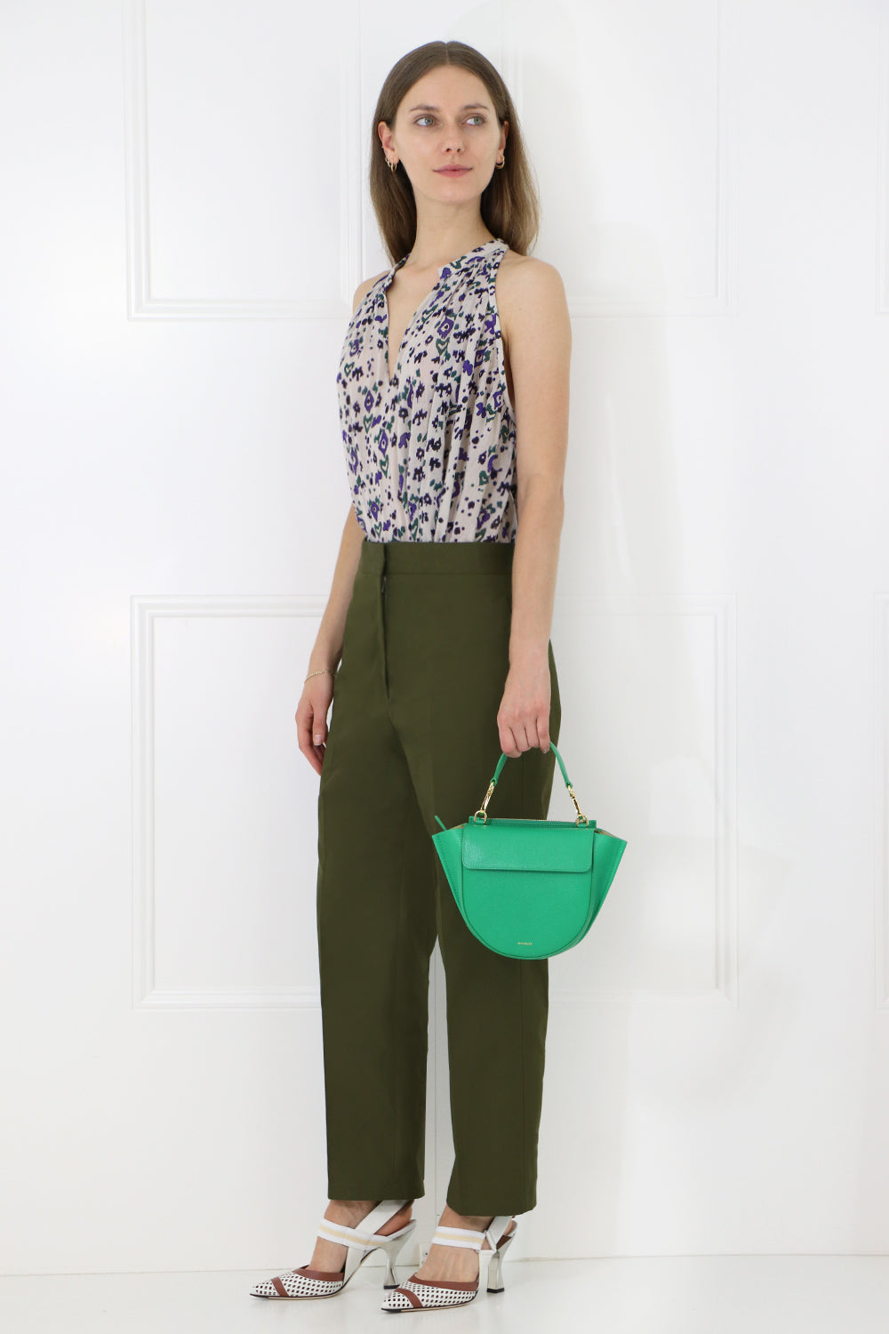 JIL SANDER RTW CROPPED STRAIGHT LEG PANTS FOREST
