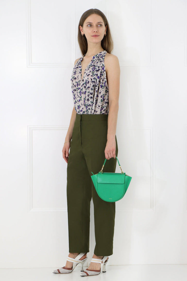 JIL SANDER RTW CROPPED STRAIGHT LEG PANTS FOREST