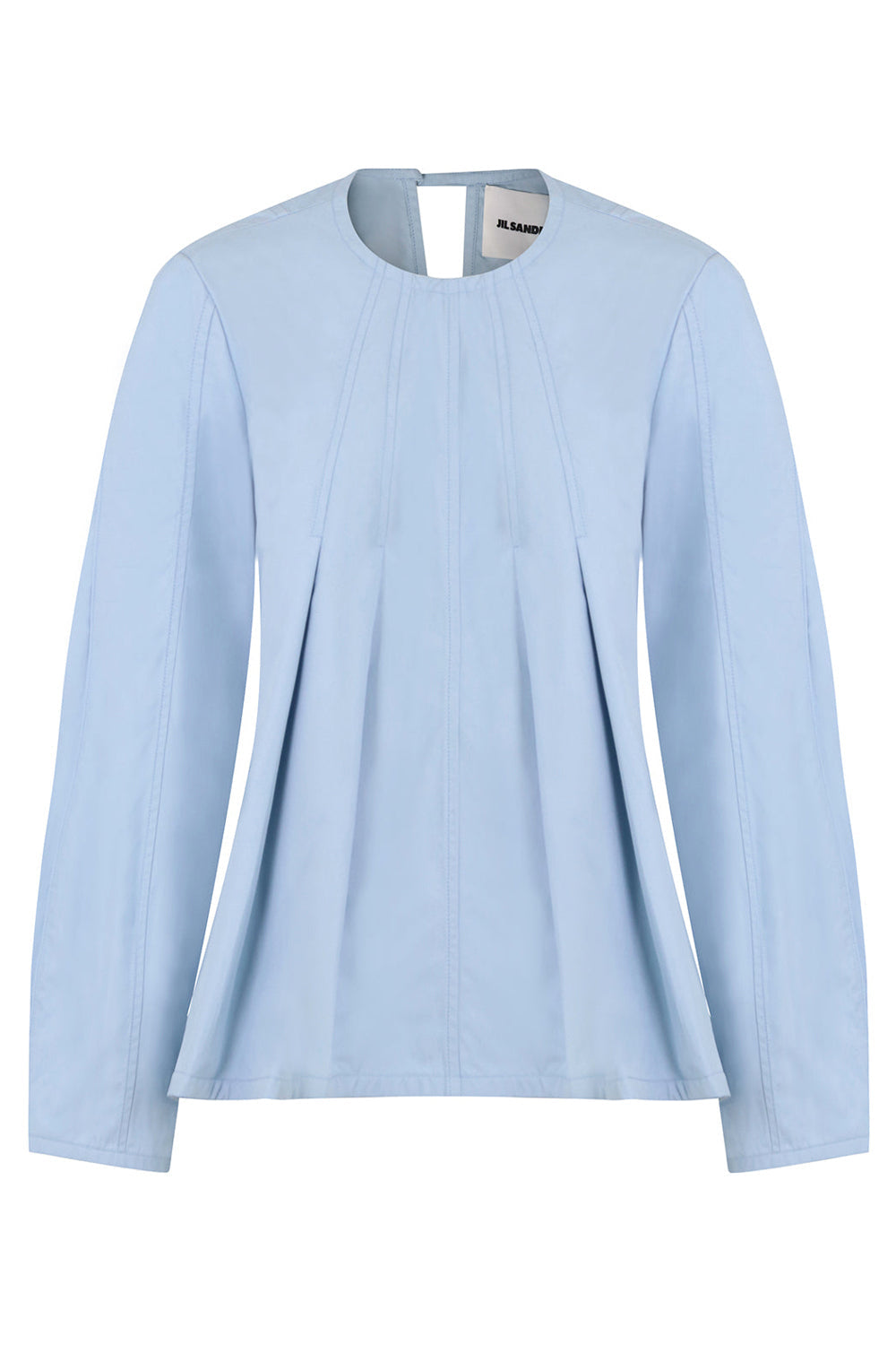 JIL SANDER RTW FLARED SCULPTURAL BLOUSE L/S COBALT