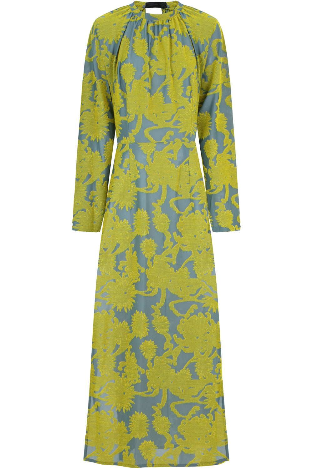JIL SANDER RTW FLORAL JACQUARD TUNIC L/S GOLD/BLUE