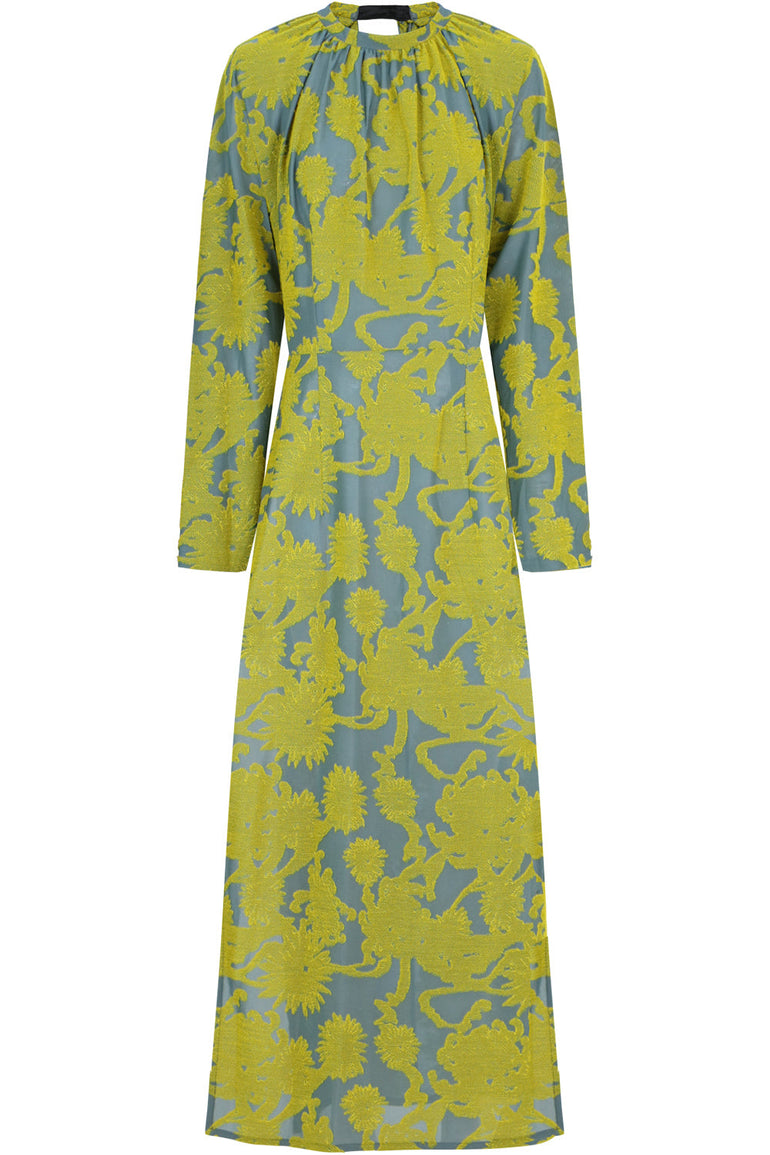 JIL SANDER RTW FLORAL JACQUARD TUNIC L/S GOLD/BLUE
