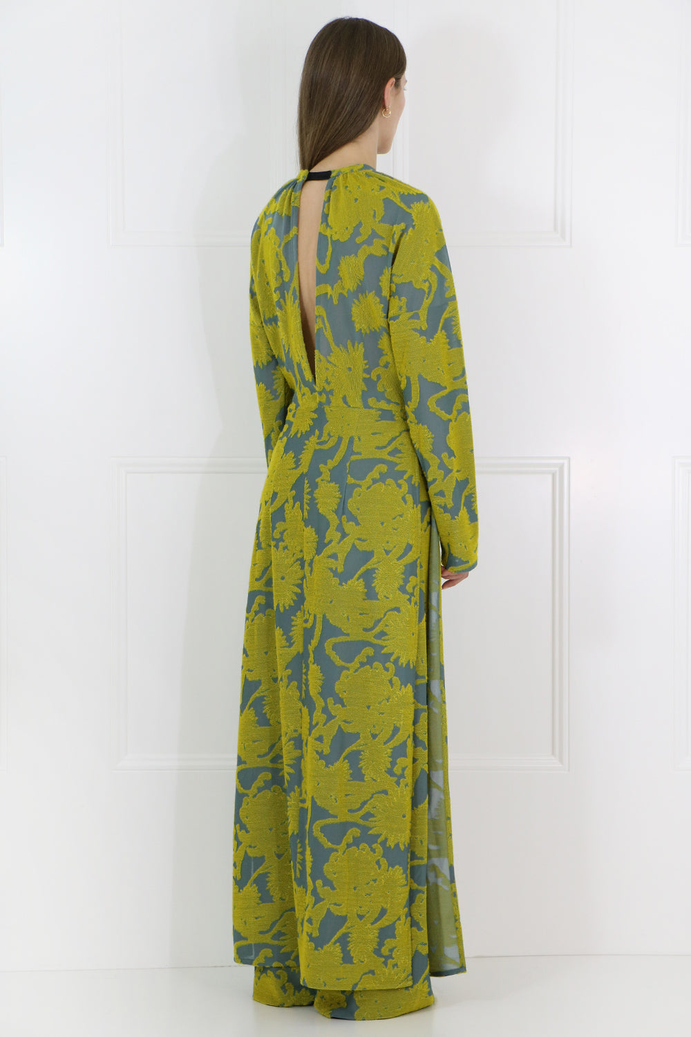 JIL SANDER RTW FLORAL JACQUARD TUNIC L/S GOLD/BLUE