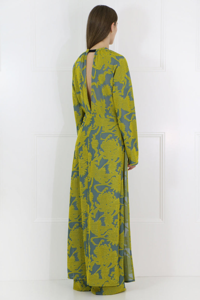 JIL SANDER RTW FLORAL JACQUARD TUNIC L/S GOLD/BLUE