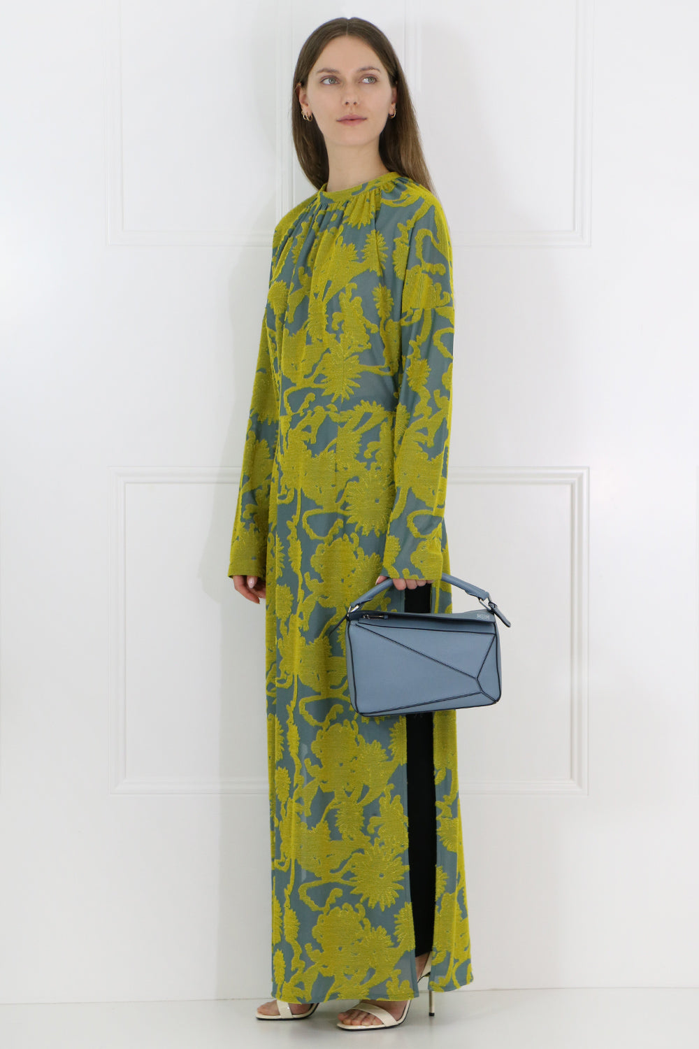 JIL SANDER RTW FLORAL JACQUARD TUNIC L/S GOLD/BLUE