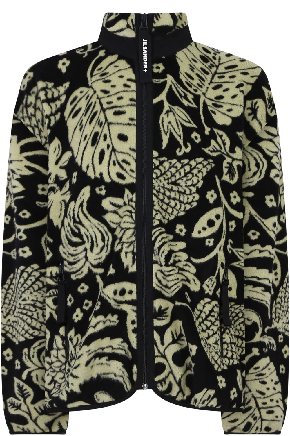 JIL SANDER RTW HAWAIIAN PRINT ZIP SWEATER KIWI