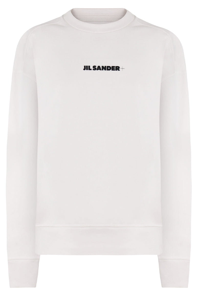 JIL SANDER RTW LOGO CREWNECK SWEATER L/S NATURAL