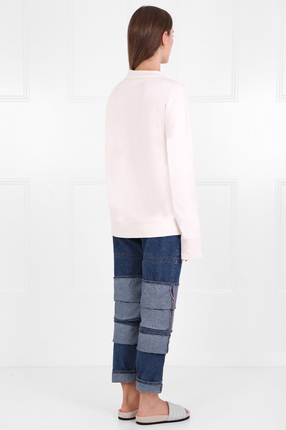 JIL SANDER RTW LOGO CREWNECK SWEATER L/S NATURAL