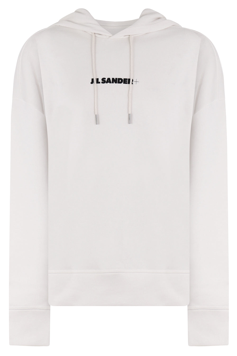 JIL SANDER RTW LOGO HOODED SWEATER NATURAL