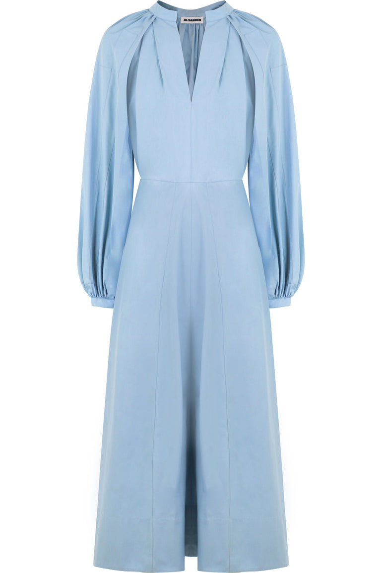 JIL SANDER RTW MAXI SHIRT DRESS L/S COBALT