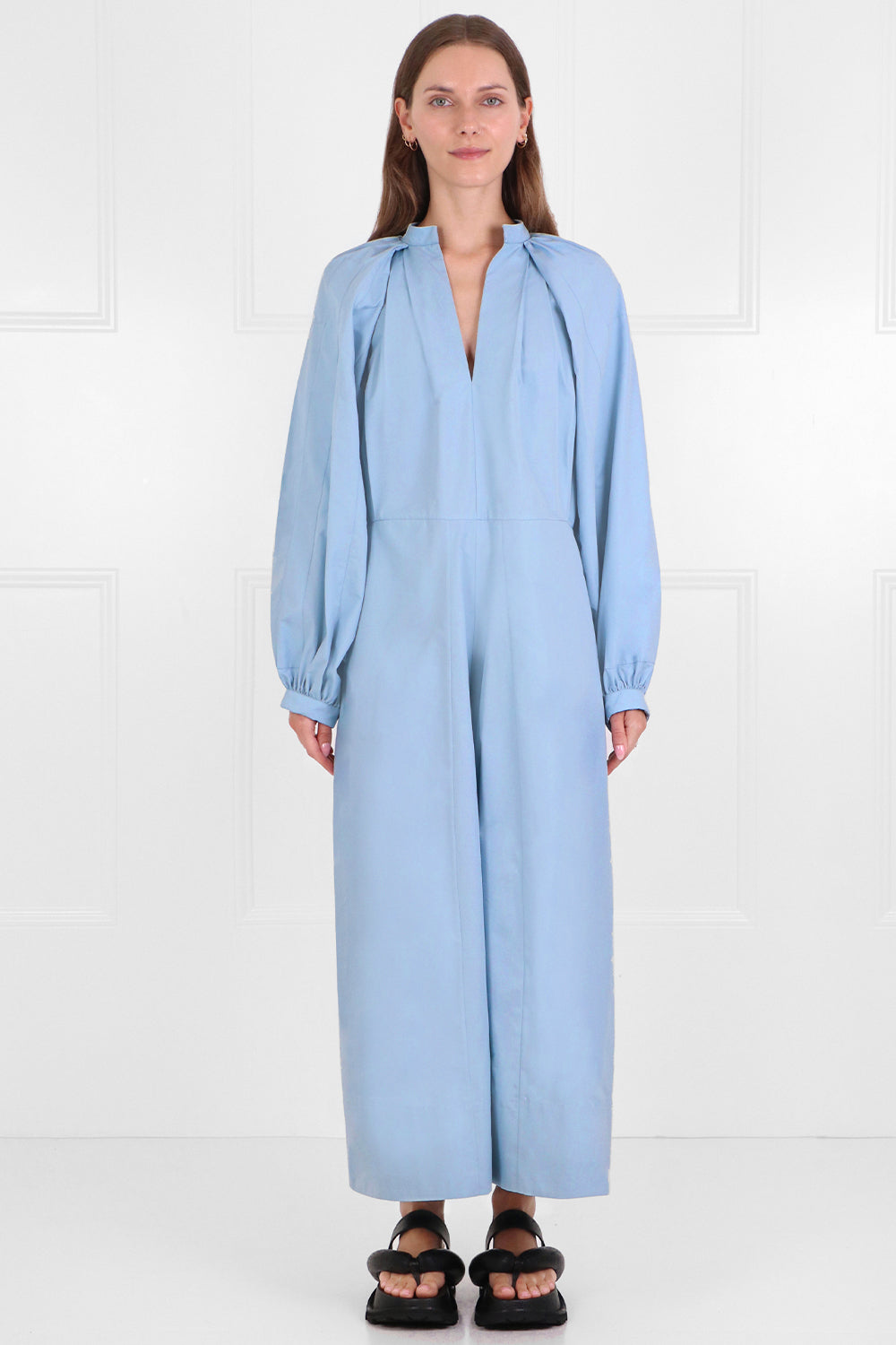 JIL SANDER RTW MAXI SHIRT DRESS L/S COBALT