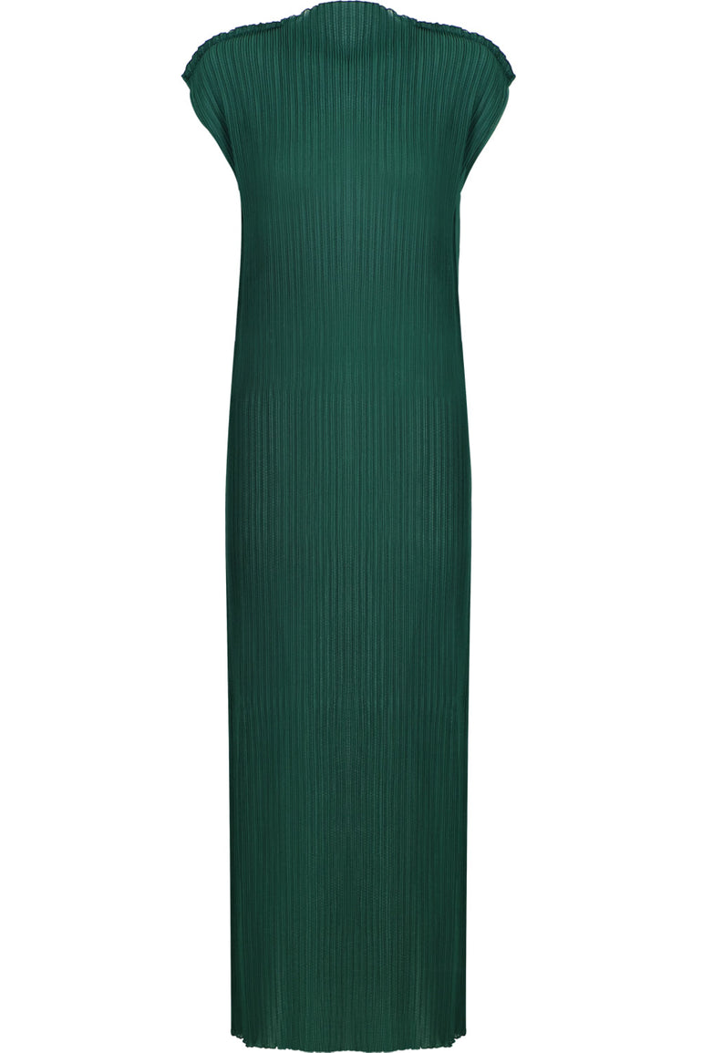 JIL SANDER RTW PLISSE MAXI DRESS CAP/SL GREEN