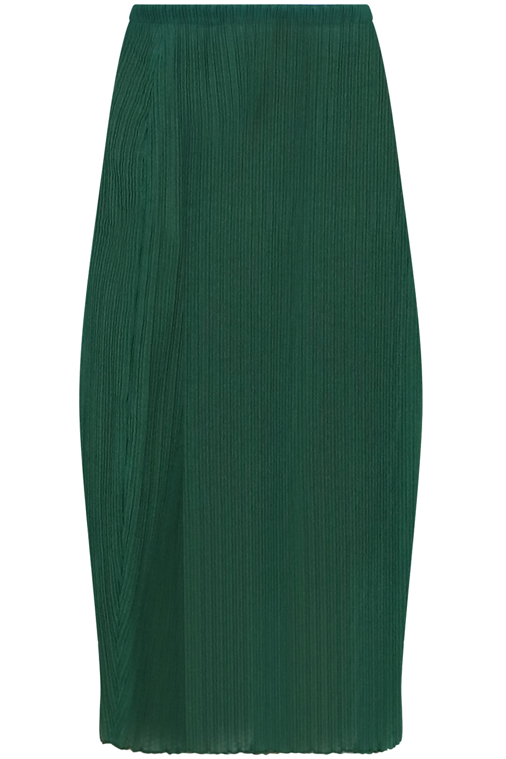 JIL SANDER RTW PLISSE MIDI SKIRT GREEN