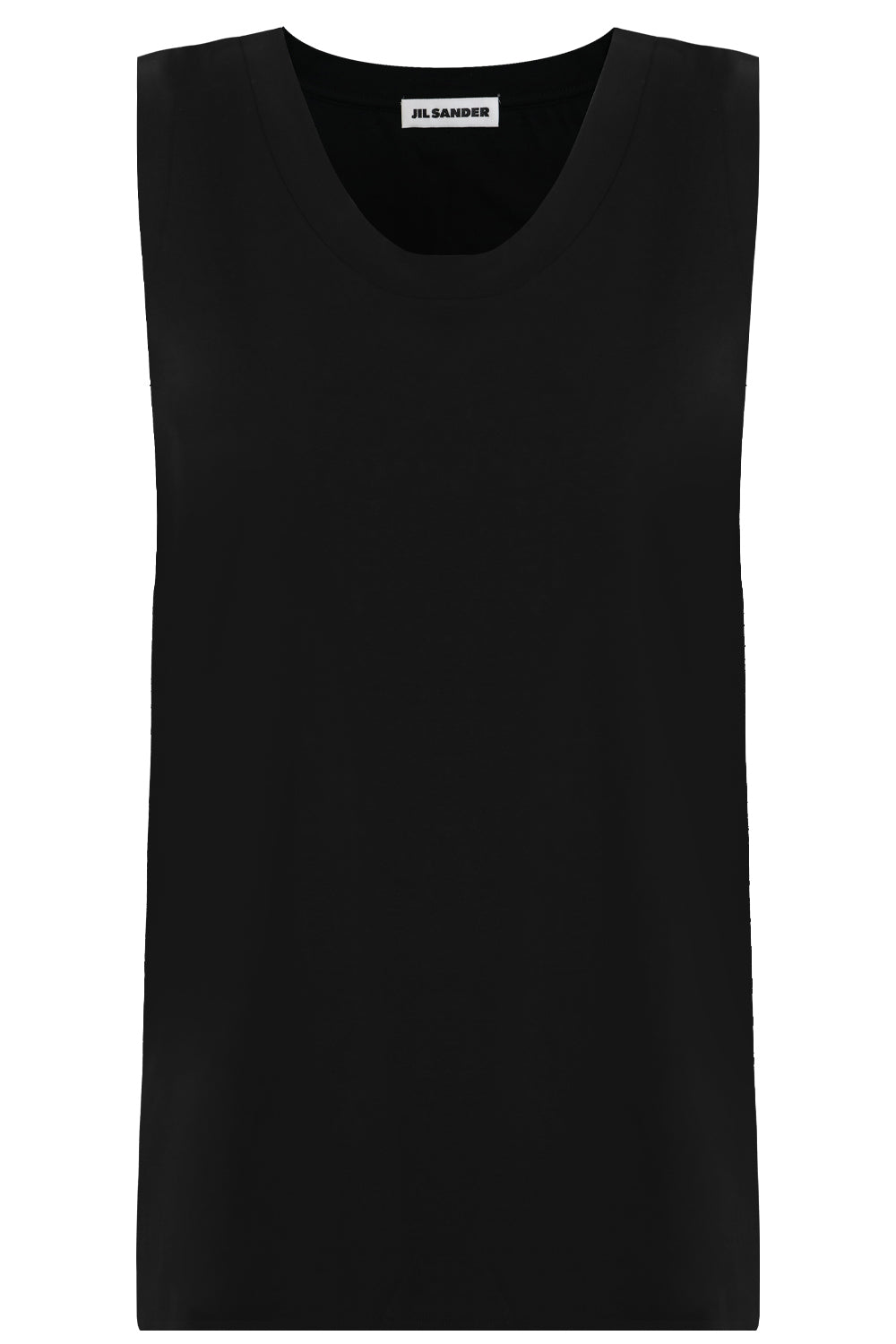 JIL SANDER RTW SCOOP NECK TANK TOP BLACK