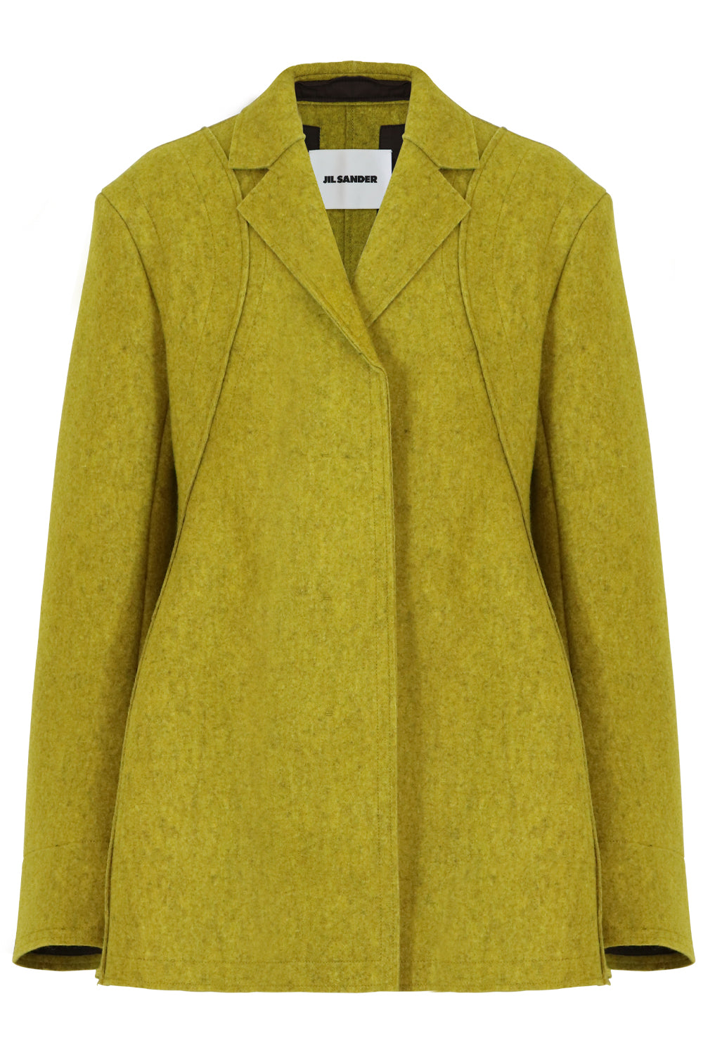 JIL SANDER RTW SCULPTURAL FLARED JACKET OCHRE