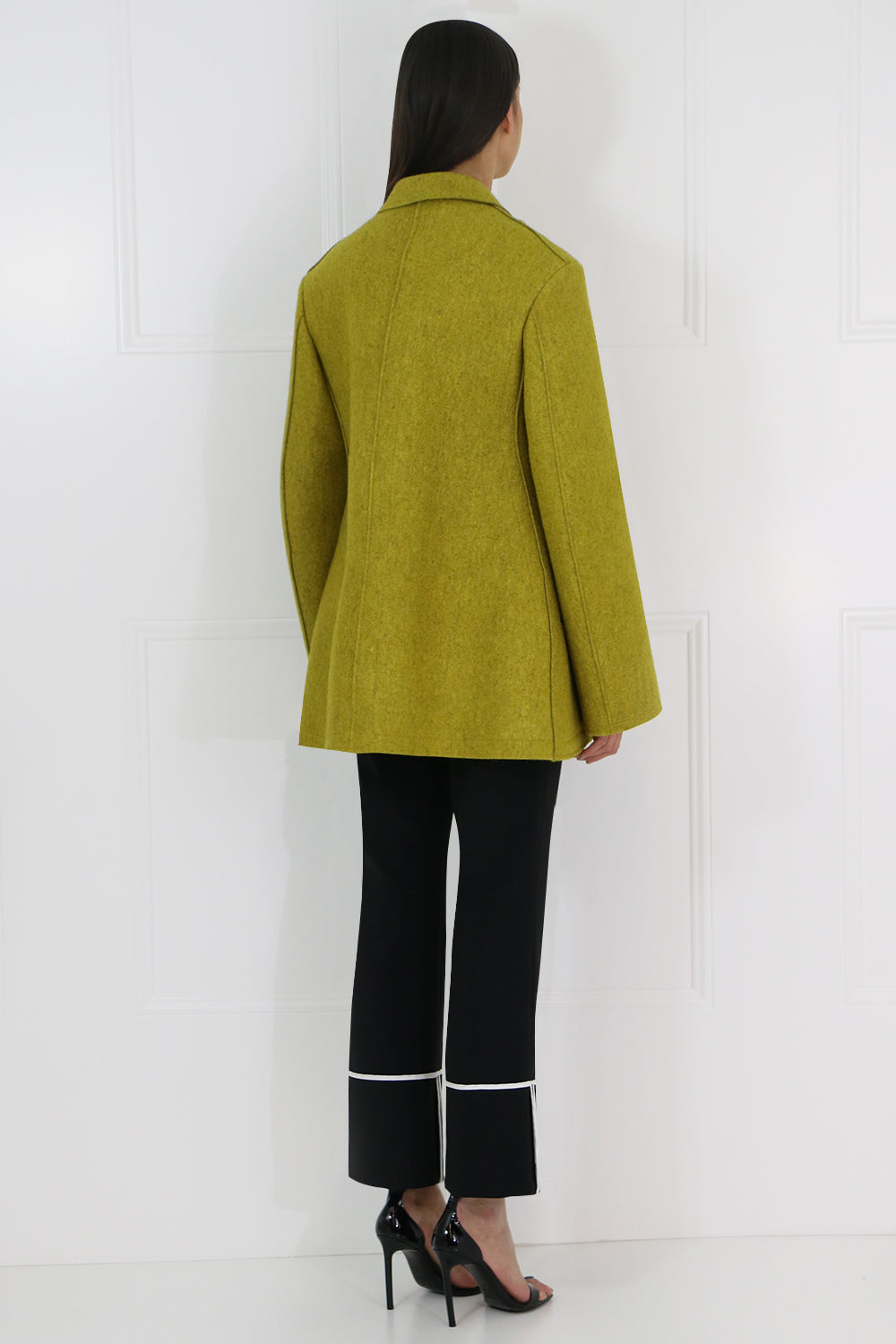 JIL SANDER RTW SCULPTURAL FLARED JACKET OCHRE