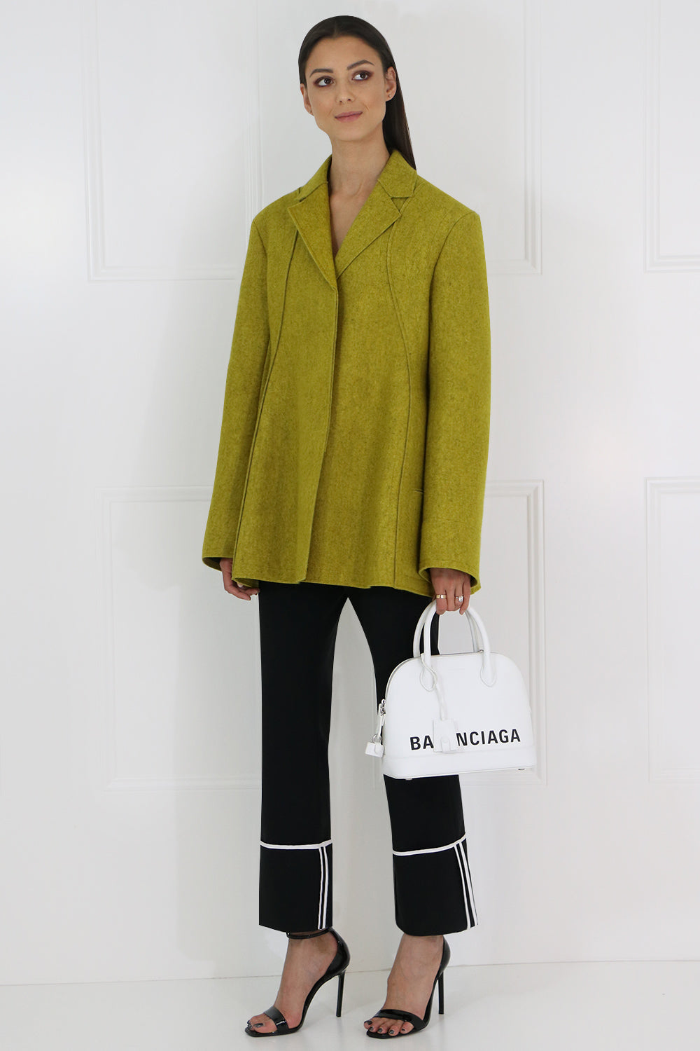 JIL SANDER RTW SCULPTURAL FLARED JACKET OCHRE