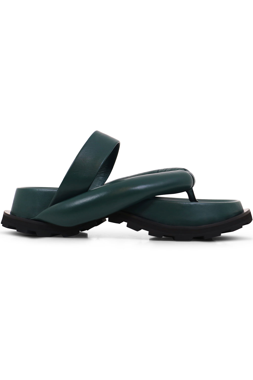 JIL SANDER SHOES CHUNKY THONG SANDAL SEAWEED