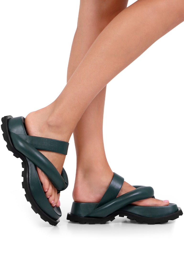 JIL SANDER SHOES CHUNKY THONG SANDAL SEAWEED