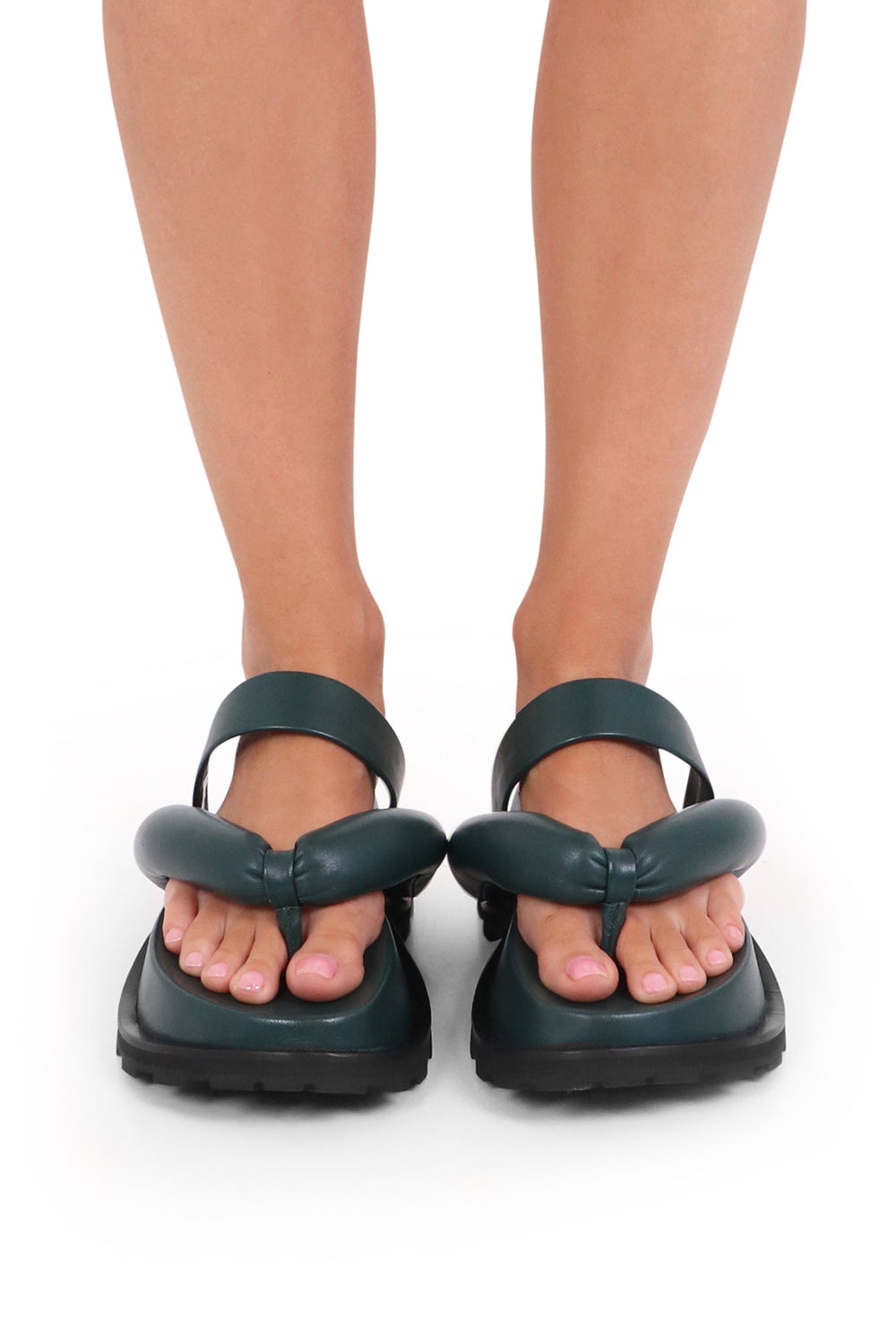 JIL SANDER SHOES CHUNKY THONG SANDAL SEAWEED