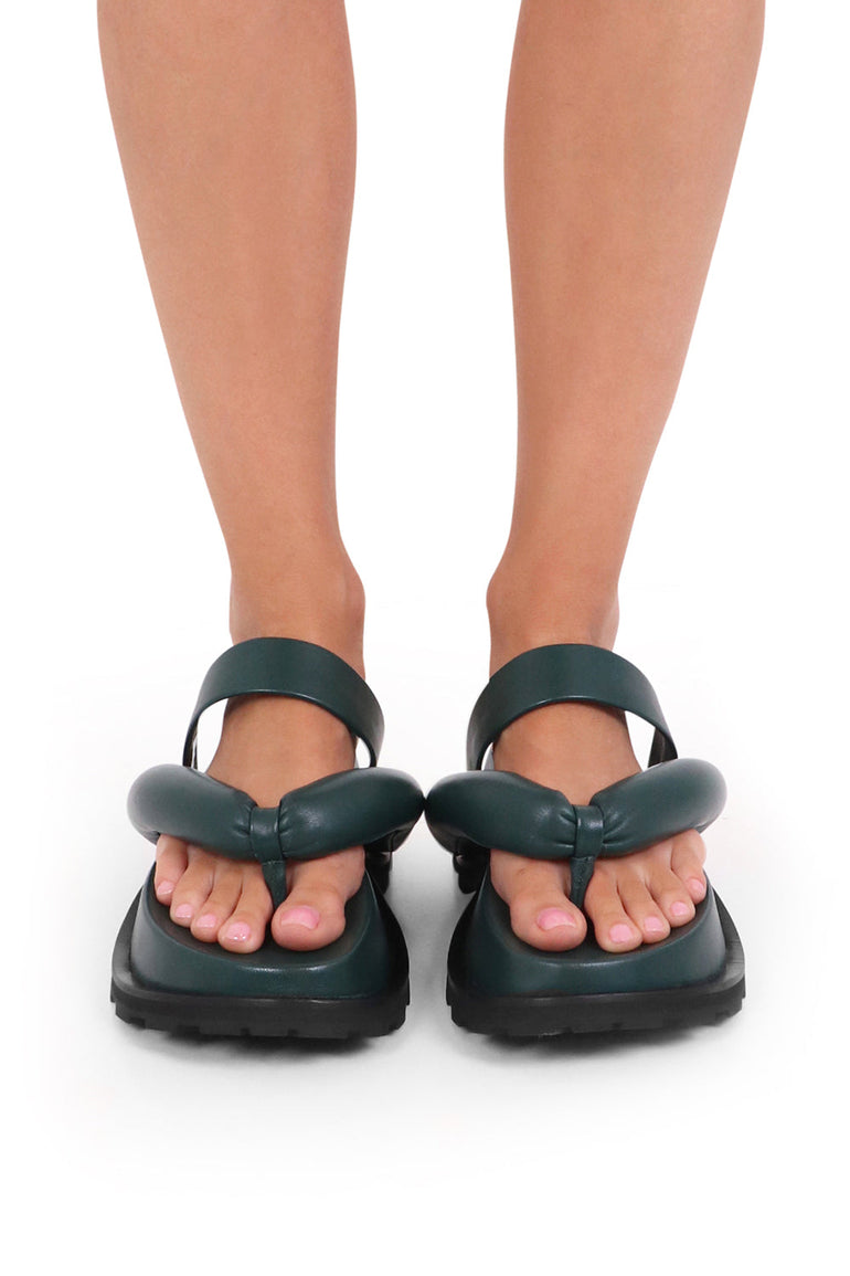 JIL SANDER SHOES CHUNKY THONG SANDAL SEAWEED