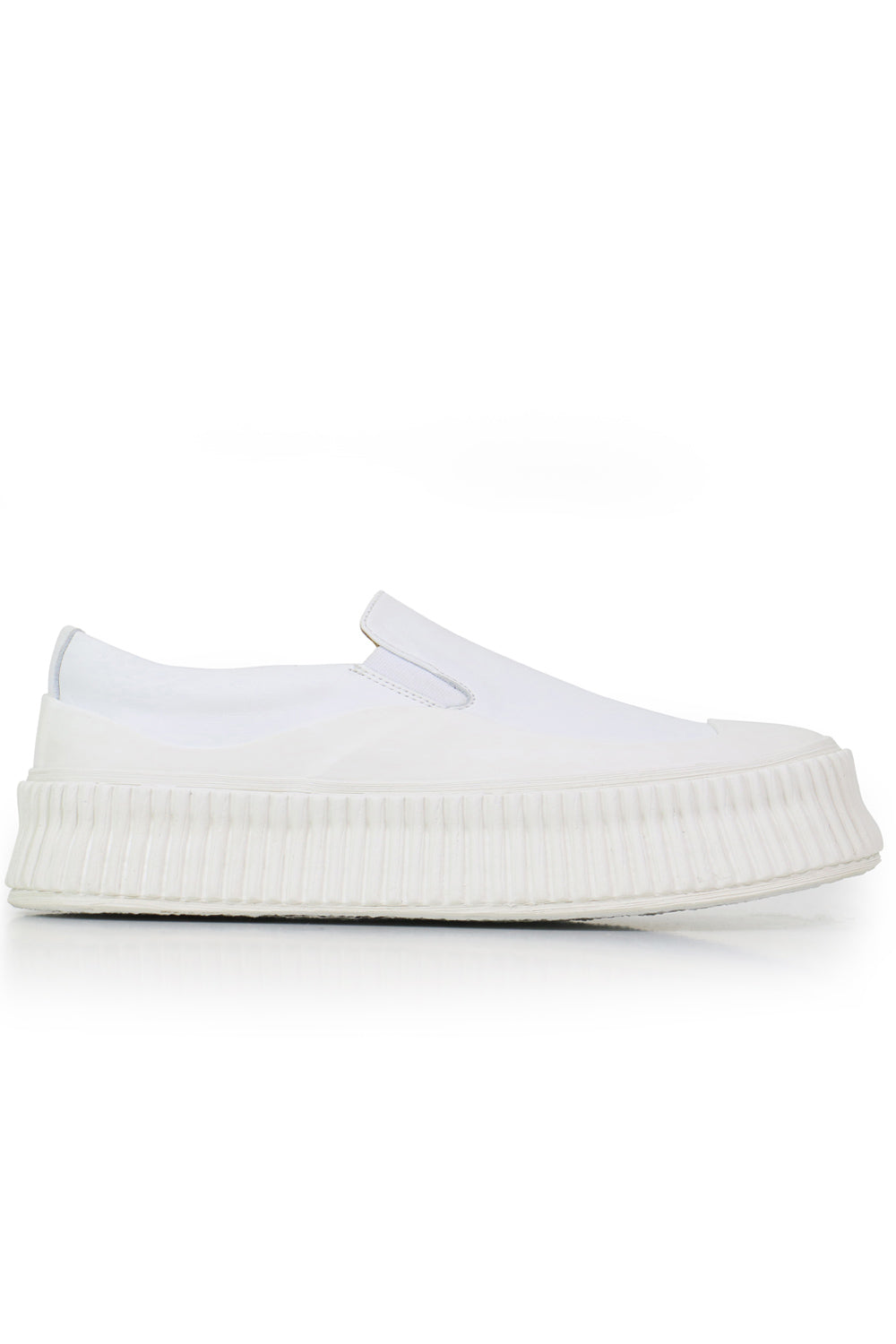 JIL SANDER SHOES LEATHER PLATFORM SNEAKER WHITE