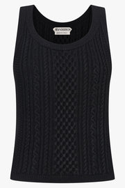 JW ANDERSON RTW Cable Cami Singlet Top | Black
