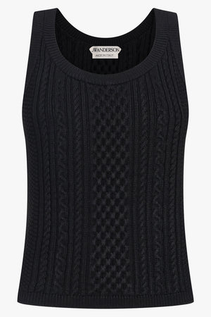 JW ANDERSON RTW Cable Cami Singlet Top | Black