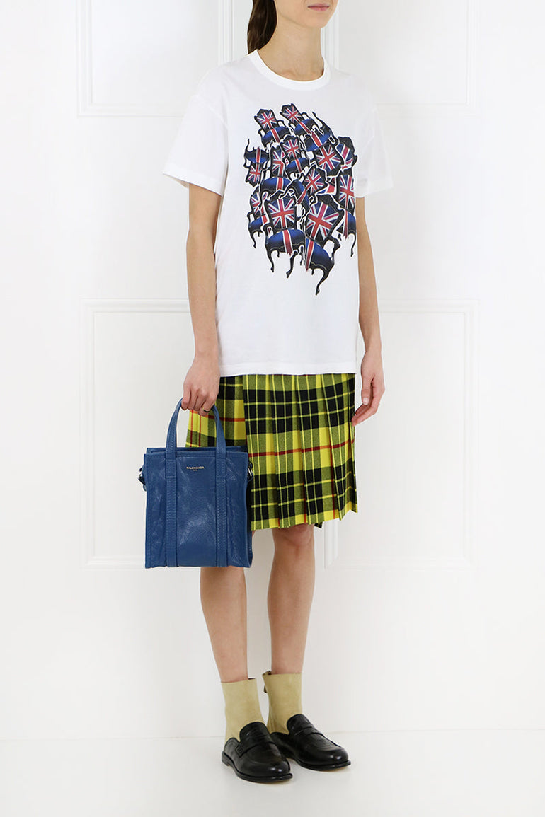 JUNYA WATANABE RTW BRITISH THRONE PRINT T-SHIRT WHITE/NAVY/RED