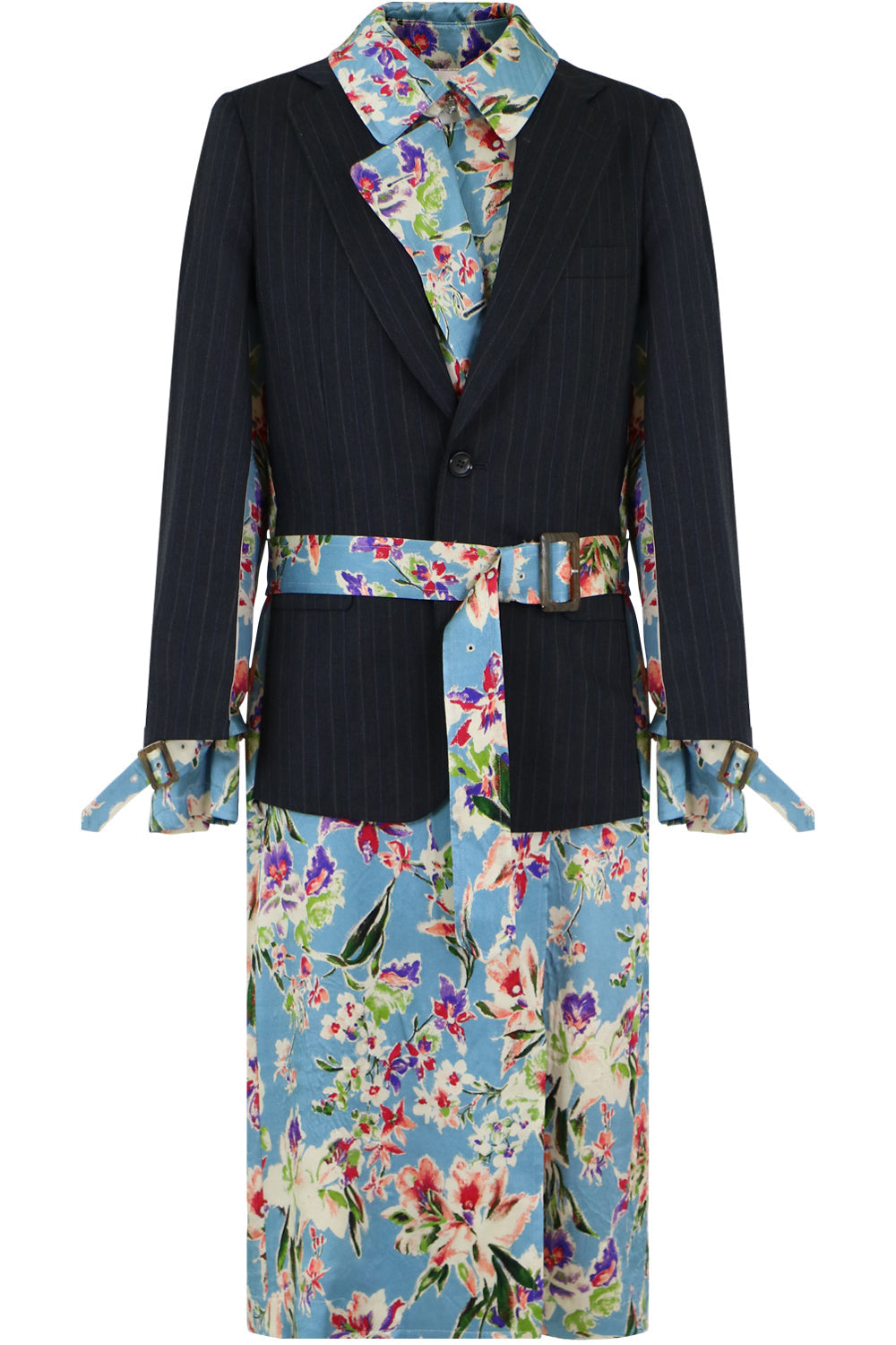 JUNYA WATANABE RTW FLORAL PRINT JACKET DRESS NAVY