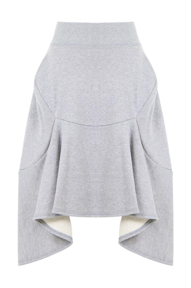 JUNYA WATANABE RTW GREY / JP L FLOWY PANEL JERSEY SKIRT GREY