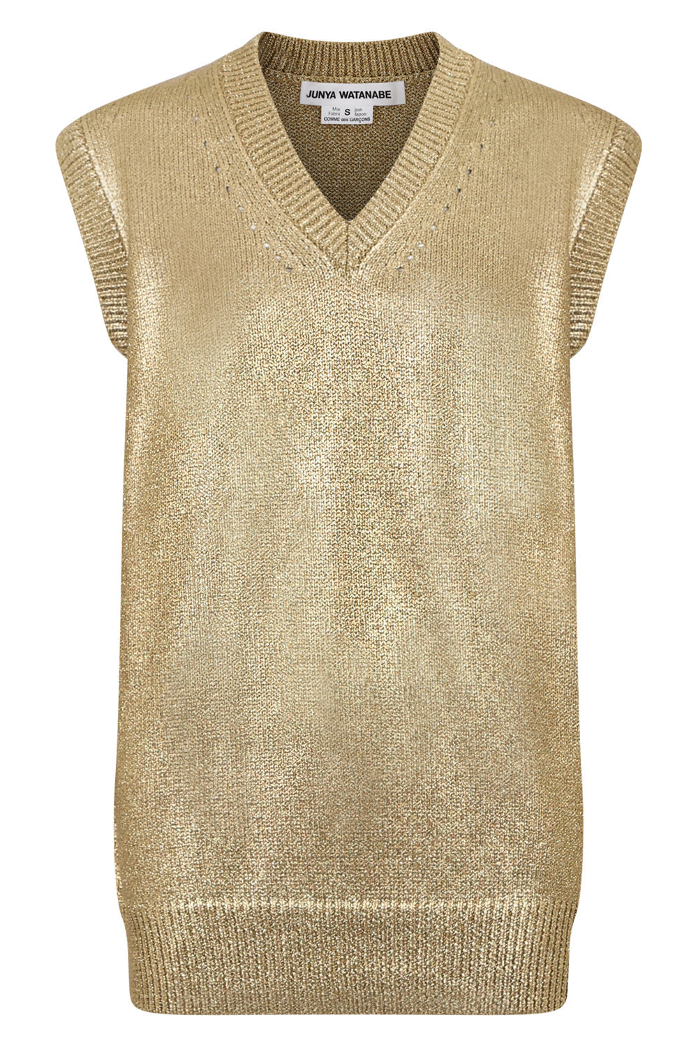 JUNYA WATANABE RTW GOLD LUREX KNIT VEST