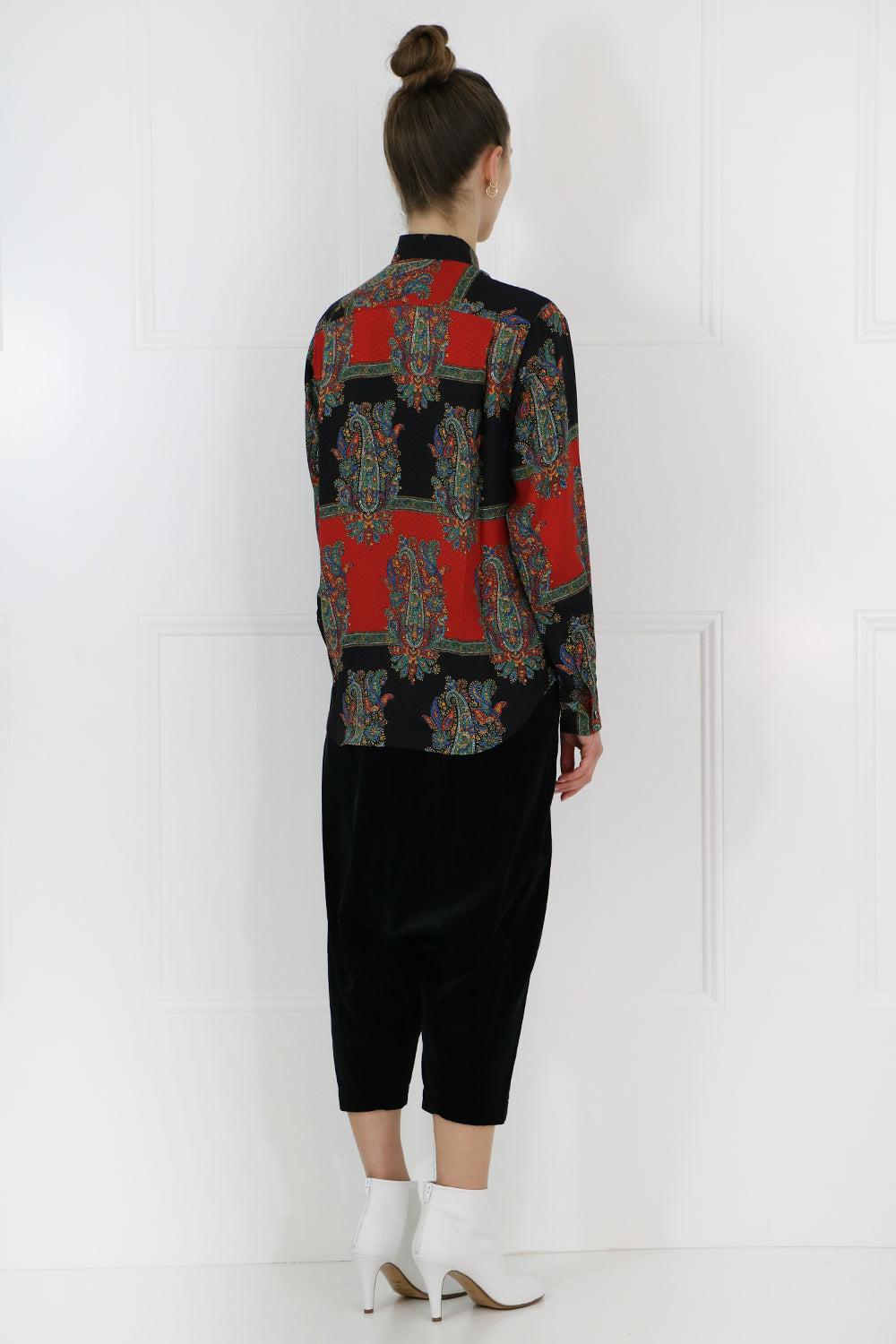 JUNYA WATANABE RTW PAISLEY STRIPE BLOUSE L/S RED/BLACK