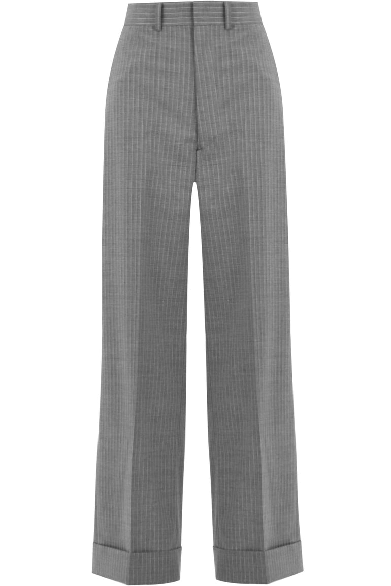 JUNYA WATANABE RTW PINSTRIPE WIDE LEG PANTS GREY