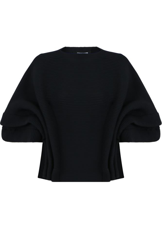 JUNYA WATANABE RTW BLACK / JP L PLEATED FOLD TOP BLACK