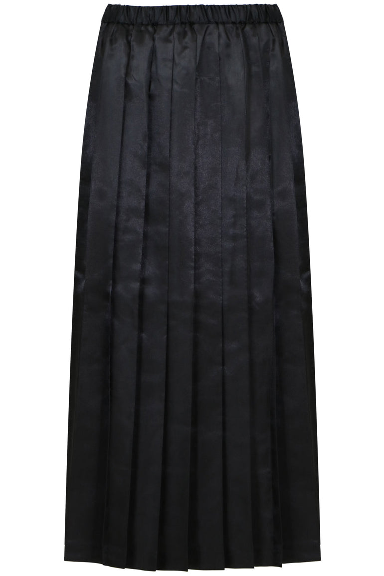 JUNYA WATANABE RTW PLEATED SKIRT BLACK SATIN