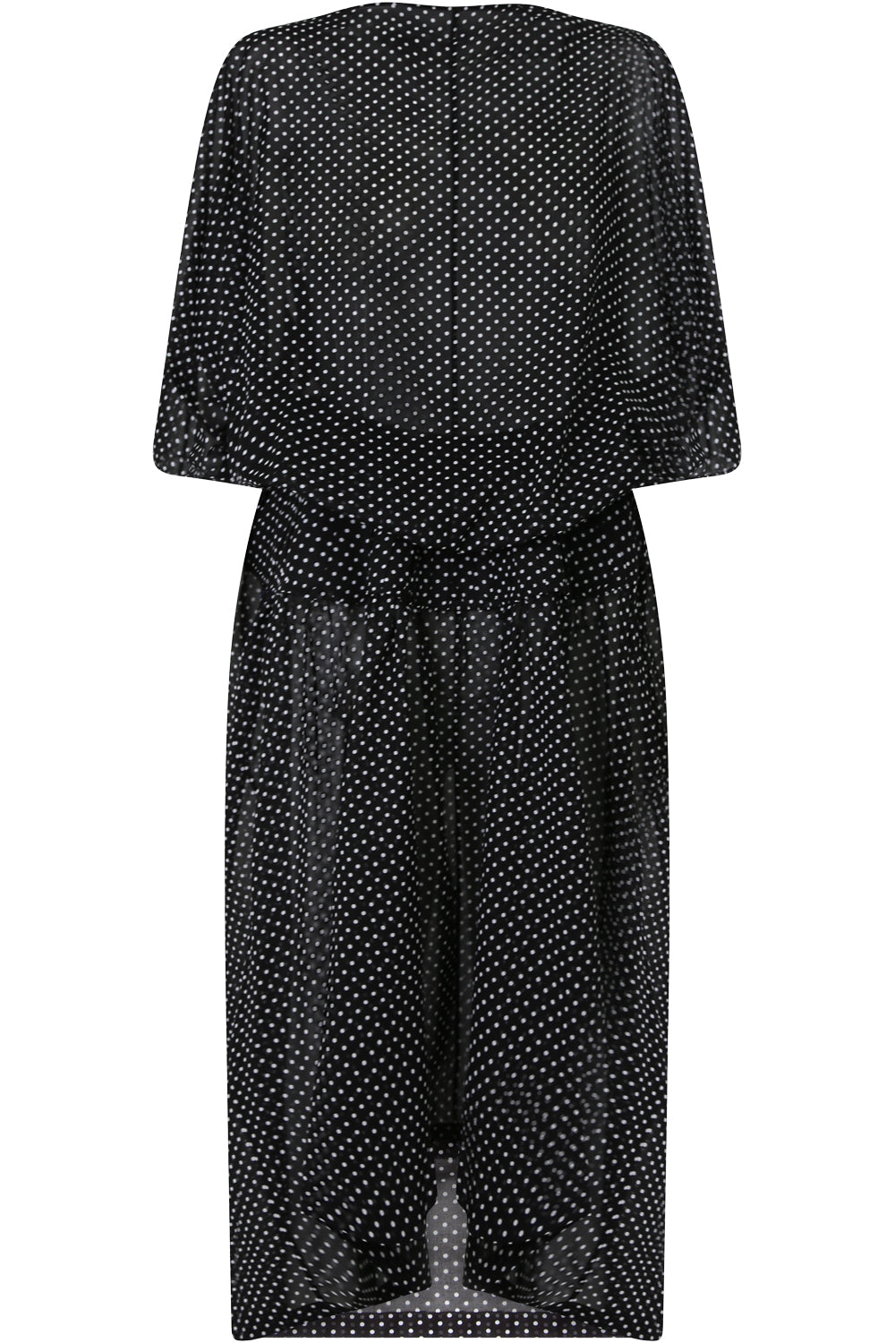JUNYA WATANABE RTW POLKA DOT PRINT S/SL MAXI DRESS | BLACK