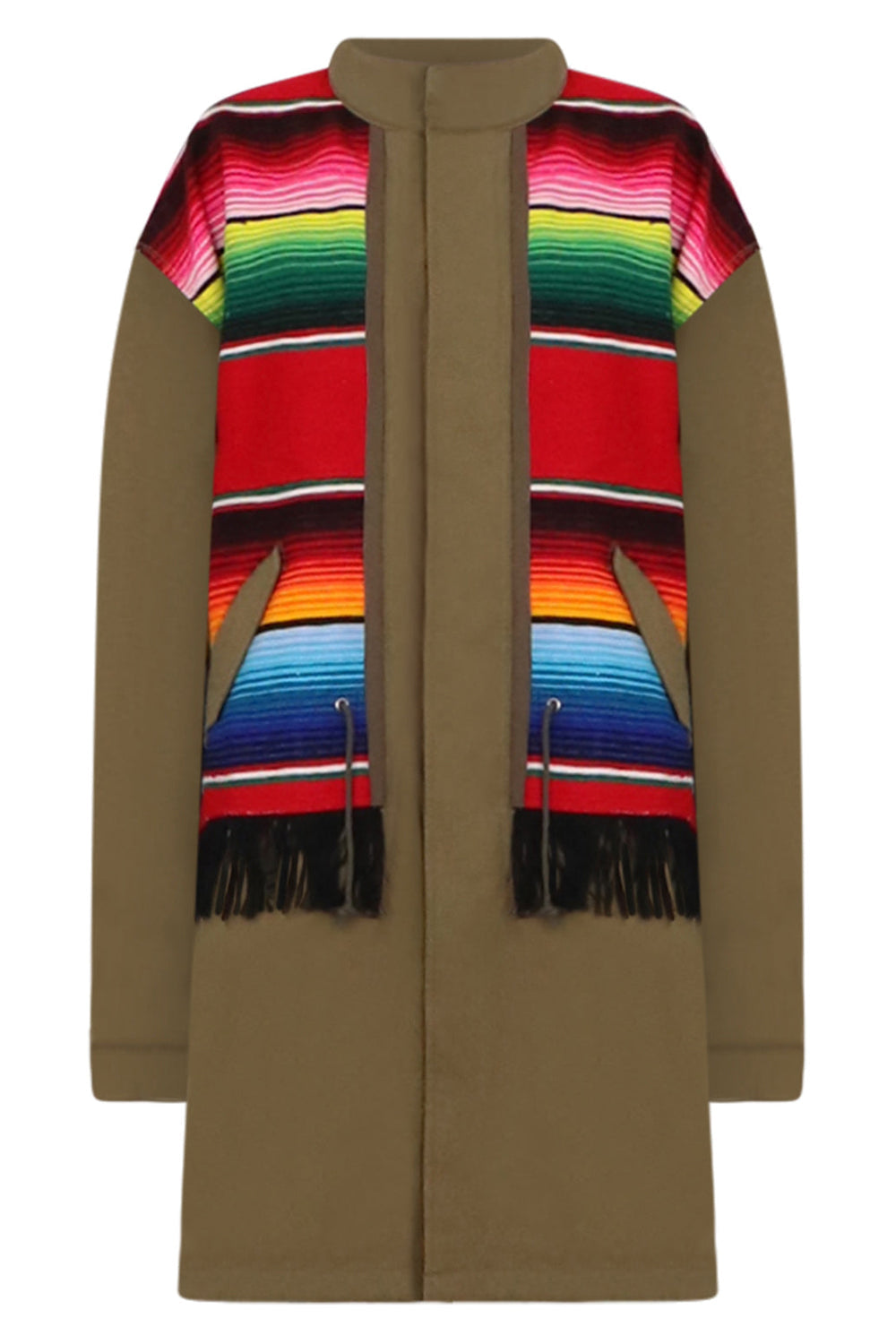 JUNYA WATANABE RTW RELAXED PARKER JACKET WITH STRIPE OVERLAY