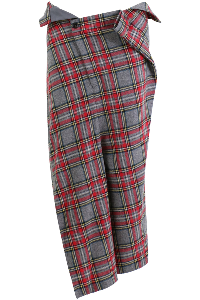 JUNYA WATANABE RTW TARTAN CHECK DRAPED PANTS RED