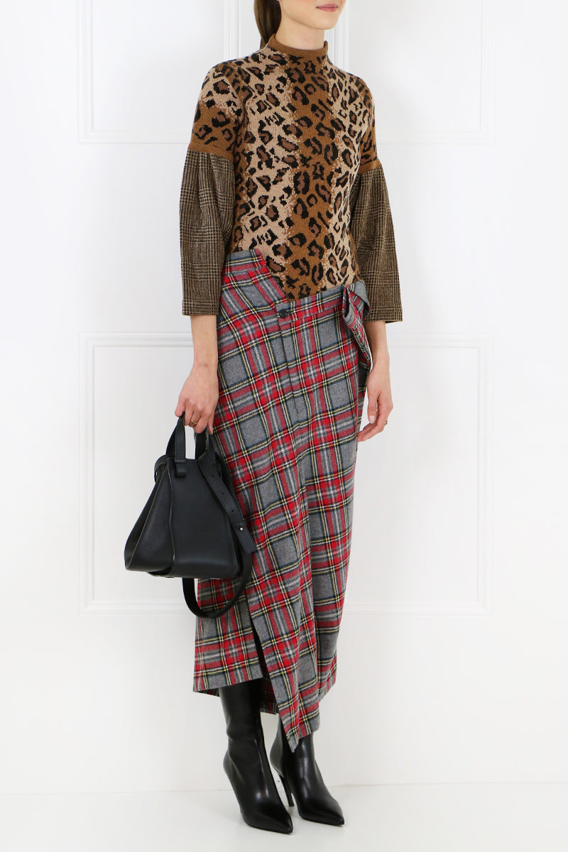 JUNYA WATANABE RTW TARTAN CHECK DRAPED PANTS RED